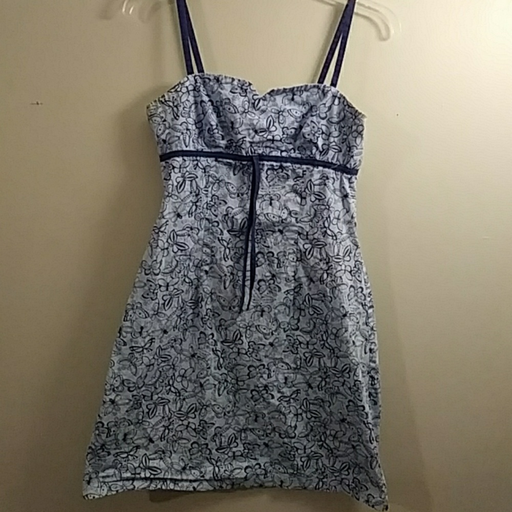 Juniors blue butterfly dress